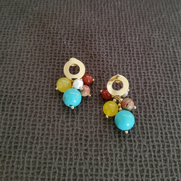 Iris & Lily Cluster Dangle Earrings - Picture 8 of 12